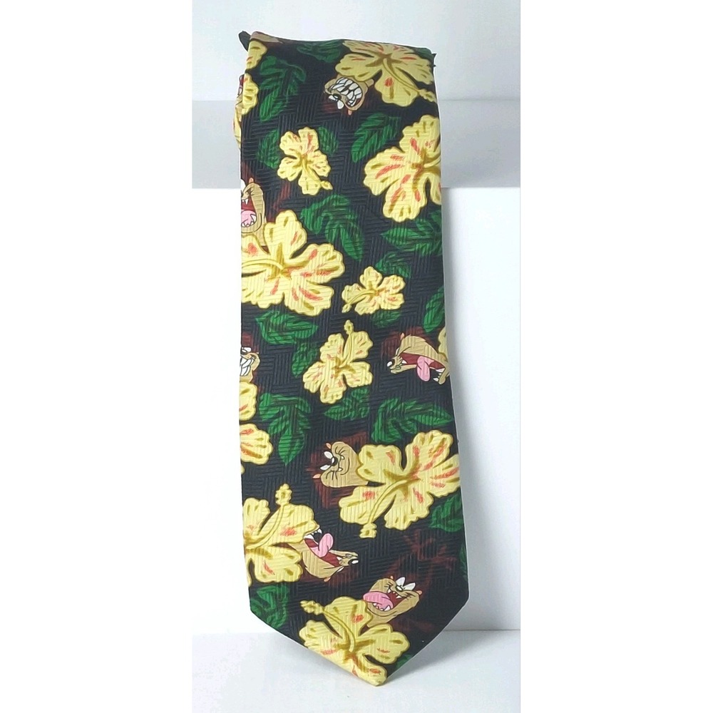 Vintage Looney Tunes Tie 2000 Hawaiian Taz Cartoon Neck Tie Teen 3"x48"